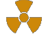 Yellow Spinning Radiation Symbol